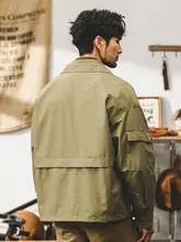 ミリタリーグリーン工装ジャケット【春秋用・ルーズフィット・男性用】