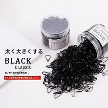 傷まない髪用使い捨てゴムバンド【黒・高弾力・大人向け】
