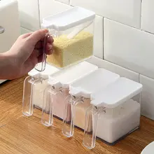 調味料ボックス 調味料収納 家庭用 プラスチック 透明 真空密閉デザイン