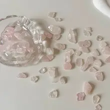 スウィートピンクの透き通ったクリスタルの小石【DIY装飾・撮影用プロップ】