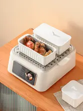 陶製の蒸し器【角形・フタ付き・電気調理用・スチームボウル】