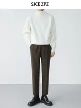 秋冬用 韓国風 ゆったりハイネックセーター【無地・ニットシャツ・メンズ用】
