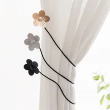 花柄デザインのカーテンタイ【磁石付き・高級感あるインテリアアクセサリー】（セットアップ対応）