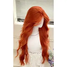オレンジ長巻き髪ウィッグ【ナチュラルスタイル・全頭タイプ・女性用】