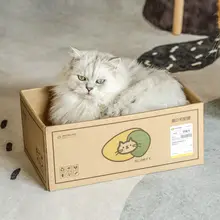 メオカード 段ボール製 猫用爪研ぎボックス【キャットボックス・牛皮段ボール・新玩具】