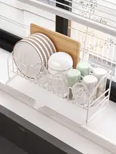 キッチン用多機能皿干しラック【洗面器・水切り機能付き・省スペース】
