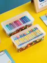 大容量透明文具ペンケース【多機能・デスク用・鉛筆・クレヨン収納】