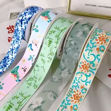 中国風リボン付きブーケ包装用サテンリボン【バースデーケーキ用・DIY手作り材料】