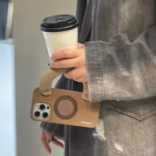 秋冬用ハンドストラップ付きスマートフォンケース【スタンド機能・iPhone対応・女性向け・おしゃれなデザイン】