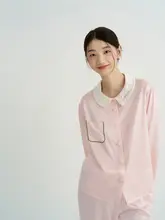 優雅なシルク寝巻き【長袖・春秋用・着外出可】（セットアップ対応）