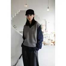 ニットベスト レディース Vネック ノースリーブ シンプル ヴィンテージ 重ね着 ホワイト 春 着回し