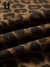 レディース 秋用 レオパード柄デニムジャケット【フィット・長袖・カジュアル】