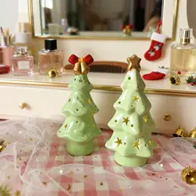 可愛らしいクリスマスツリーの陶製夜灯【実用的・誕生日ギフト・女子向け】