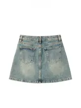 洗水加工デニムAラインスカート【秋用・分割デザイン】
