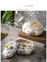 収納缶 ジュエリーボックス インテリア オブジェ アメリカンレトロ 陶器 トンボ
