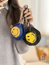 個性的なスマイルデザインのミニフィッシャーハット【かわいいイヤホンポーチ・コインパース・クリエイティブキーホルダー】