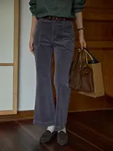 レトロコーデュロイフレアパンツ【スリムデザイン】