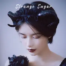 悪魔の羊角ヘアバンド【暗黒ゴシック・撮影小道具】