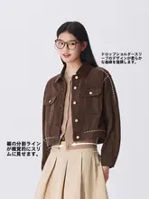 レディース デニムジャケット【春秋用・ショートタイプ・レトロデザイン】