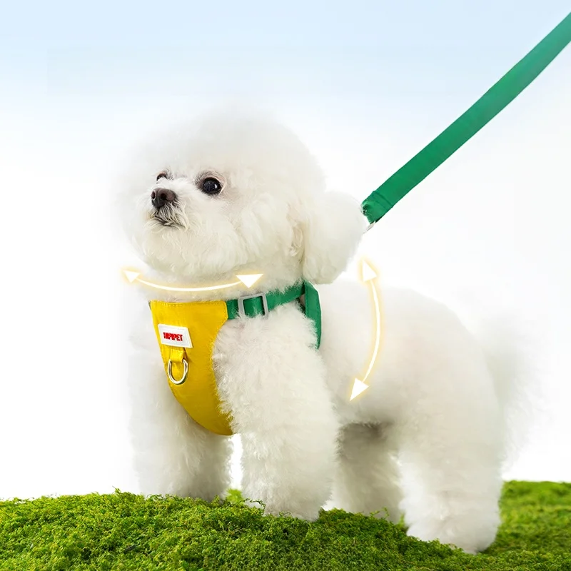 hipidog 小型犬用ハーネスリード：テディ・ポメラニアン・チワワ対応の胸あて付きモデル
