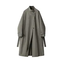 高品質のクラシックなスタンドカラーシルエットのトレンチジャケット