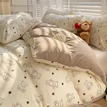 冬用二重ガーゼ布団カバー【シンプルデザイン・ダブルサイズ・おしゃれ】（セットアップ対応）