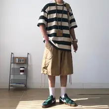 RICHMAN 夏用 メンズレトロストライプTシャツ【短袖・ゆったり・シティボーイスタイル】