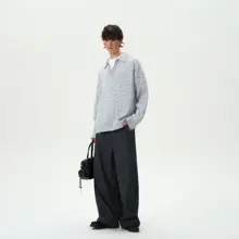 レトロツイスト編み風ニットセーター【男女兼用・カジュアル・冬用・ゆったり感】（セットアップ対応）
