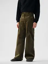 立体感のあるコーデュロイデザインのパンツ【ウエストゴム・ストレートシルエット・カジュアル】