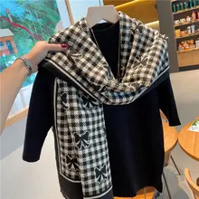 リボンデザインのふわふわアクリルショール【秋冬用・厚手・ロングタイプ】