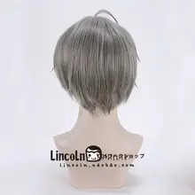コスプレ用 灰色のショートヘアウィッグ【反り上がりスタイル】