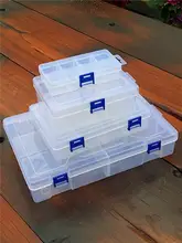 透明プラスチック製ジュエリーボックス【耳飾り・ビーズ整理用・仕切り付き】