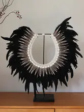 手作りフェザーシェルデスクトップ 装飾フィギュア