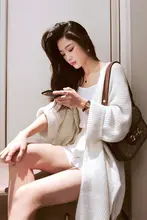 極上の柔らかさのニットカーディガン【中長丈・ゆったり・秋用・落ち着いたデザイン】