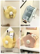 洗面所用歯ブラシ＆歯磨き粉収納ラック【壁掛け式・化粧ブラシ収納・デスク用可愛いペン立て】