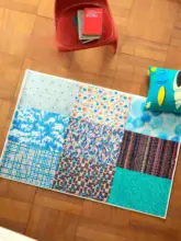 万花筒柄厚手フェイクカシミヤラグ【リビング・ベッドサイド・女性向け】