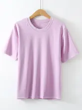 防水・汚れ防止・しわ防止！女性用 白色ラウンドネック短袖Tシャツ【夏用・ゆったりシンプルデザイン】