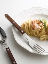 黒胡桃木製の西洋風テーブルウェア【ステーキ用ナイフ＆フォーク・スイーツ用ナイフ＆フォーク＆スプーン】
（セットアップ対応）