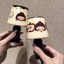 ストロベリーガールデザインの高脚デザートカップ【木製ハンドル・可愛い飲み物用・アイスクリーム対応】