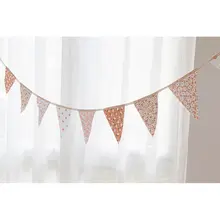 花柄三角形純綿製のオリジナルガーランド【子供部屋用・誕生日パーティー飾り】