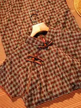 美しい花柄の新中式チェック柄チャイナドレス【夏用・薄手・ユニークデザイン】