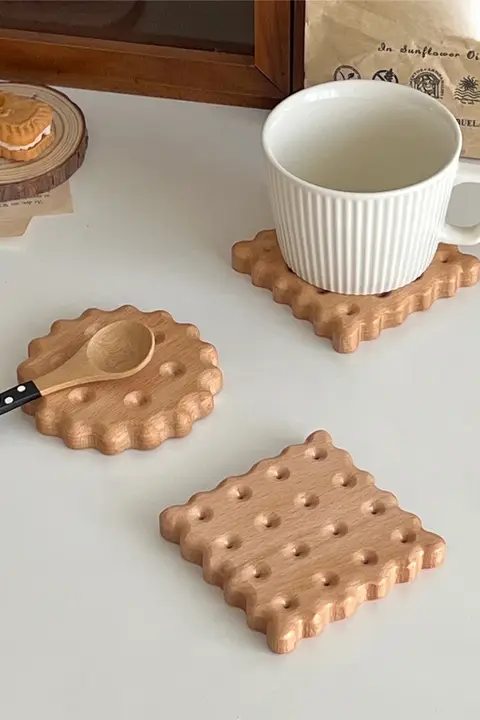 木製カップコースター【和風・熱絶縁・アロマキャンドル用・コーヒーカップ・インテリア】