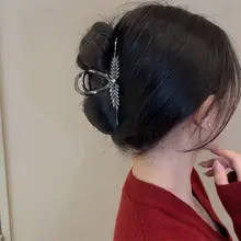 麦穗デザインの大きなサメクリップヘアアクセサリー【エレガント・後頭部用】