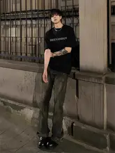 スタイリッシュなショートスリーブTシャツ【男性用・アメリカンストリートスタイル・小さめの襟】