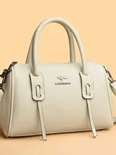 本革製 ラウンドシェイプバッグ【大容量・ハンドル付き・ショルダー対応】