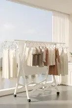 折りたたみ式 室内用多機能伸縮物干し台【コンパクト・バルコニー用】
