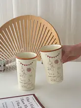 可愛いデザインの陶器製犬柄マグカップ【大容量・ハンドル付き】