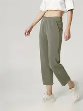 春夏向けモダール素材の運動パンツ【女性用・八分丈・ワイドストレート・フィット感あり】