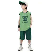 男の子 バスケットボールジャージ タンクトップ スーツ 子供用 夏 速乾