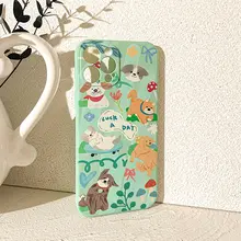 iPhoneケース ペア 子犬 イラスト 可愛い シリコン 全周囲保護 耐衝撃 おしゃれ iPhone15 14 13 12 11対応